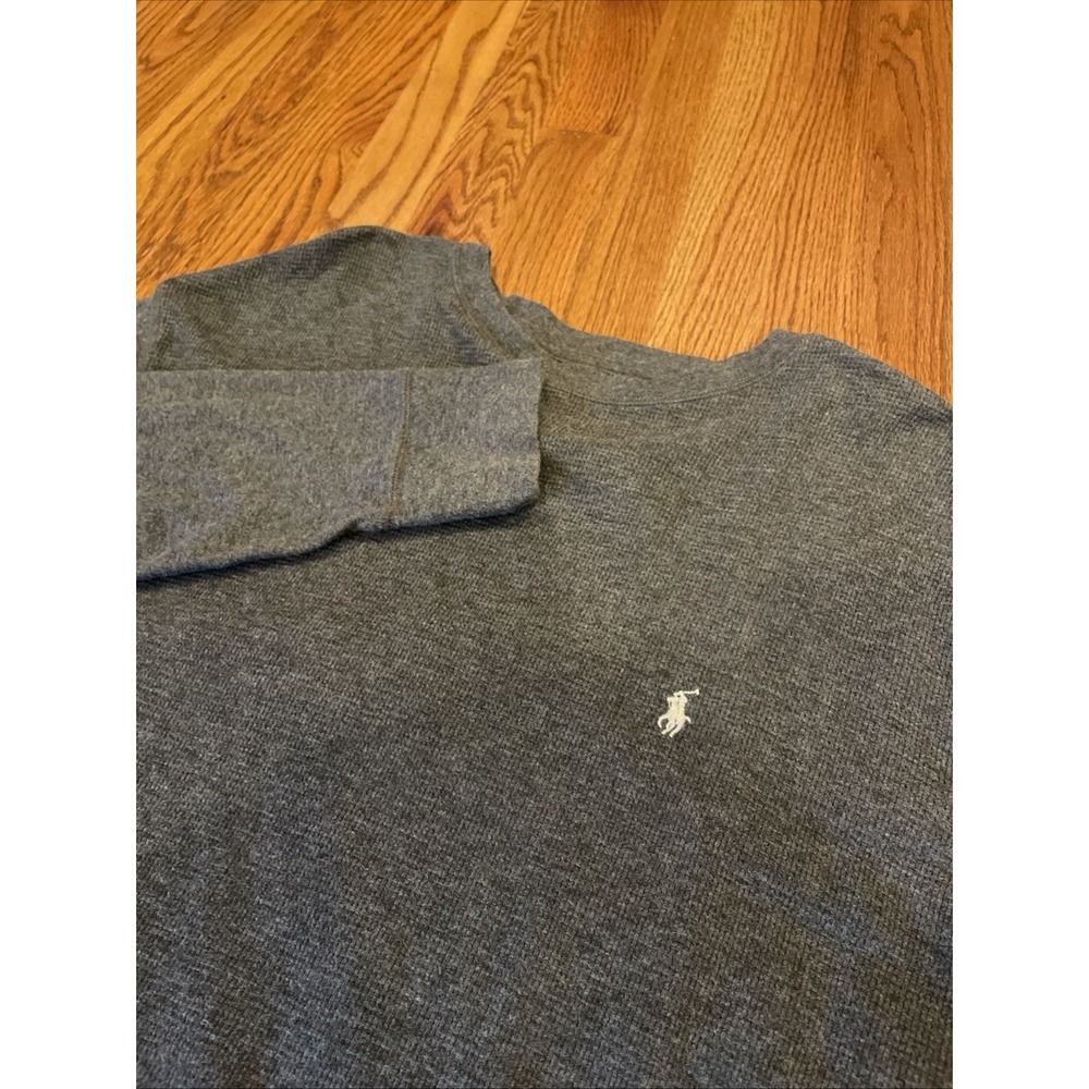 Polo Ralph Lauren Men's Waffle Knit Long Sleeve‎ Shirt Gray Size XL